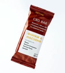 Батончик з 100 мг. КБД "Фініки та насіння", 50 г.